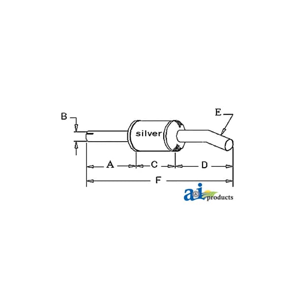 Muffler 6.5" x6" x37"